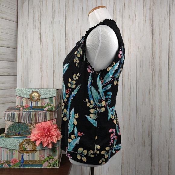 Anthropologie Meadow Rue florla tie neck top a36 - Picture 3 of 8